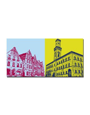 ART-DOMINO® BY SABINE WELZ Fürth - Market Square + Town Hall