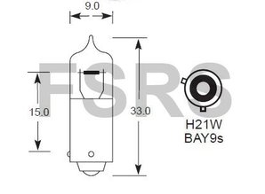 Bulb 12V-21W OEM ref 93169042 / 2098581