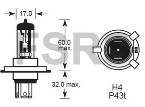 Bulb H4 OEM ref 93190462 / 2098459