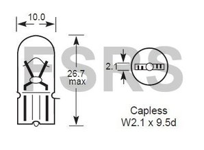 Bulb 12V-2W OEM ref 93190472 / 2098351