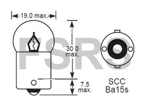 Bulb 12V-10W OEM ref 93190470 / 2098349