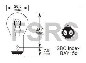 Bulb 12V-21/5W OEM ref 93190467 / 2098346