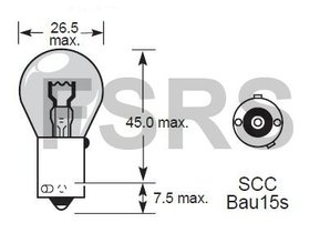 Lamp 12V-21W Oranje