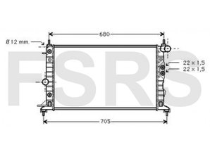 AVA Radiateur Opel Vectra-B X16SZR X16XEL Y16XE Z16XE X18XE X18XE1 Z18XE Z18XEL 20NEJ C20SEL X20DTL X20XEV C22SEL X25XE Y26SE