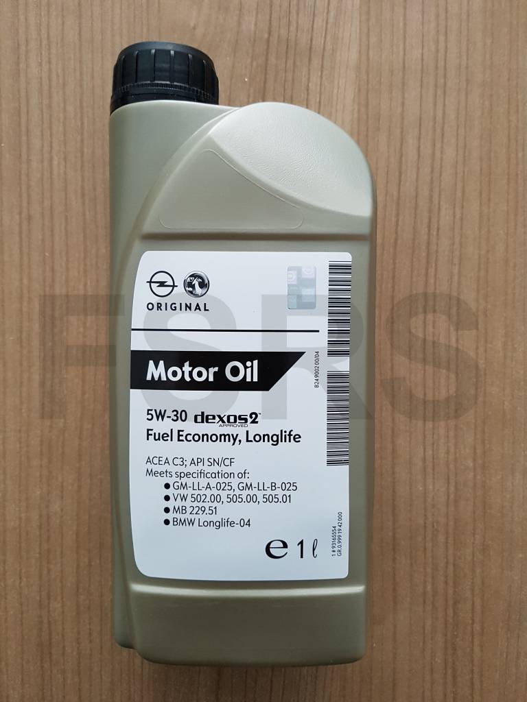 Genuine Opel engine oil 1 Liter 5W30 dexos 2 synthetic Long Life - FSRS- Trading