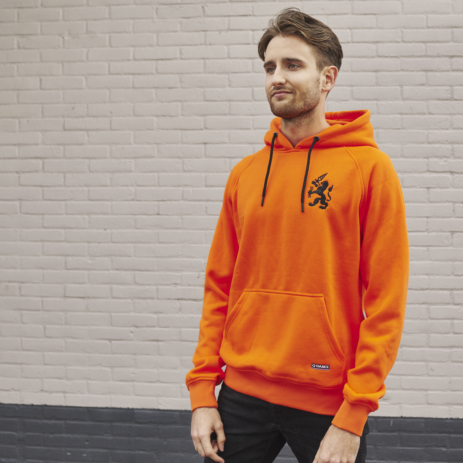 red orange hoodie