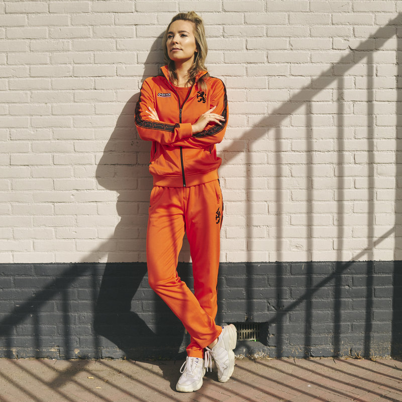 Q-dance track pants orange/black women 