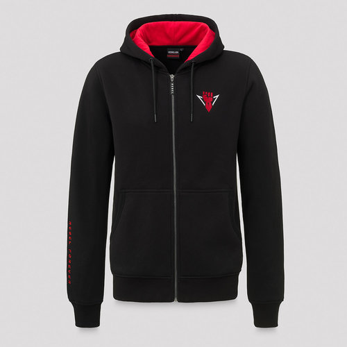 Rebelion hooded zip black/red