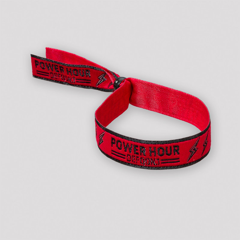 Defqon.1 Power Hour woven bracelet red