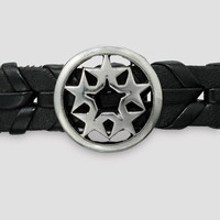Qlimax leather bracelet black/grey