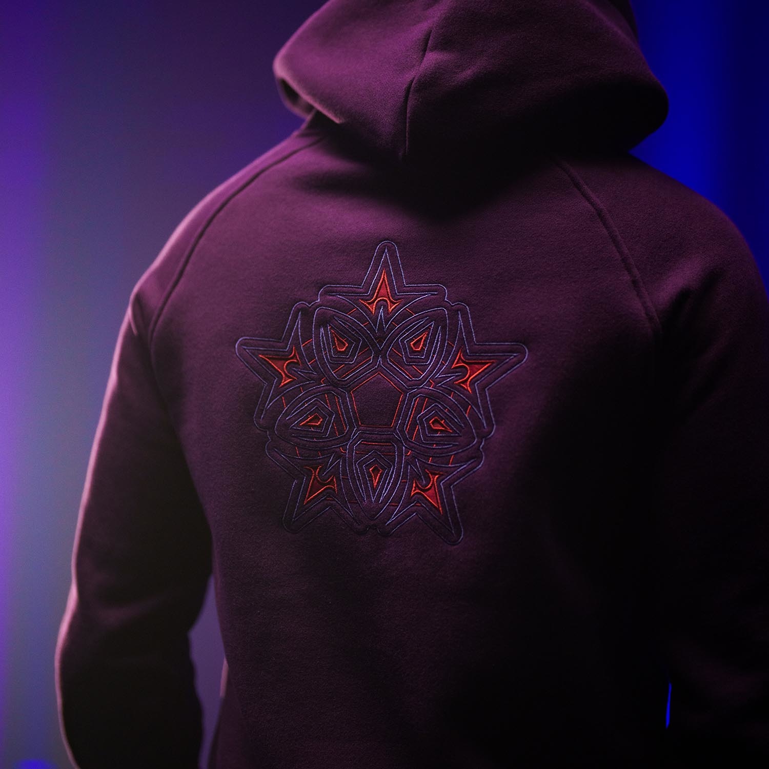 red purple hoodie