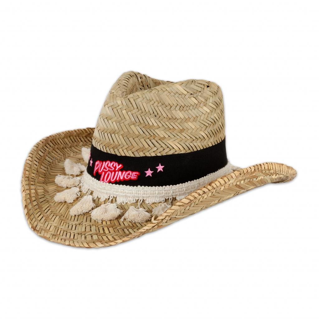Pussy Lounge straw hat brown/pink