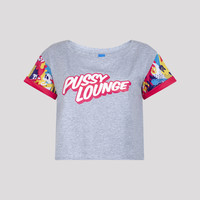 Pussy Lounge short tee grey/pink