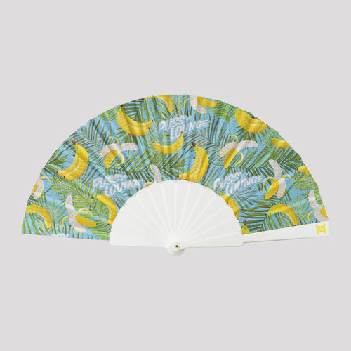 Pussy Lounge handfan blue/banana 