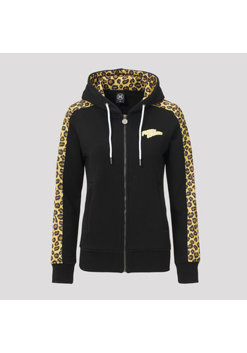 Pussy Lounge hooded zip black/leopard 