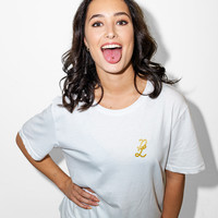 Pussy Lounge t-shirt white/gold