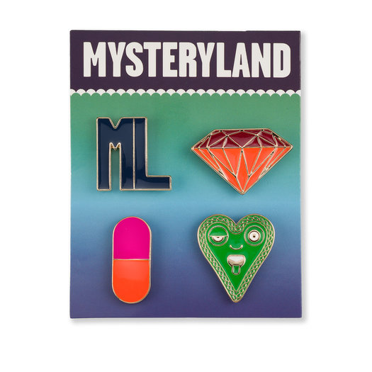Mysteryland pin buttons multi color 