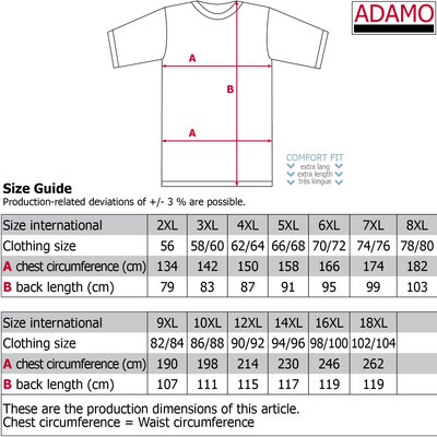 Adamo T-shirt 129420/700 16XL ( 2 stuks )