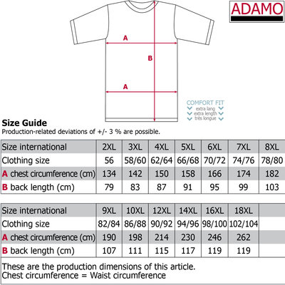 Adamo T-shirt 129420/340 12XL ( 2 stuks )