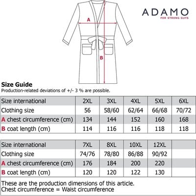 Adamo JADON Bademantel Waffelmuster 149013/100 8XL