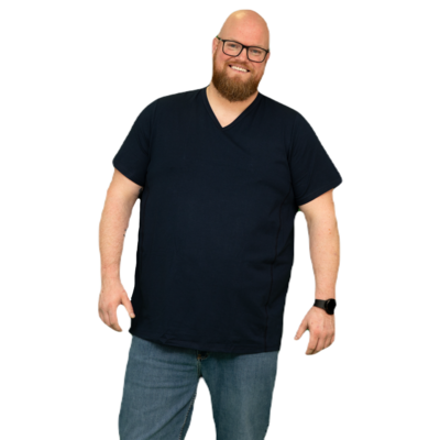 Alca T-shirt navy v-neck 2XL