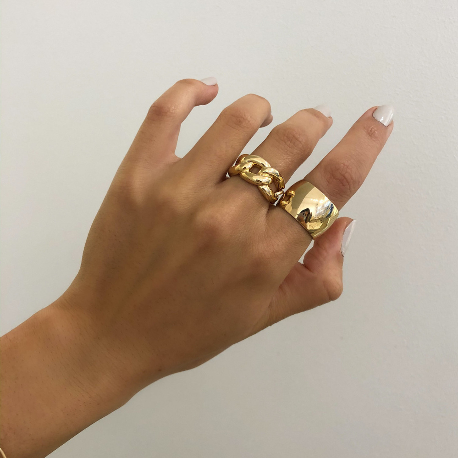 Ring 'Chunky' aus vergoldetem Messing in Kettenglied Optik APRICOT room