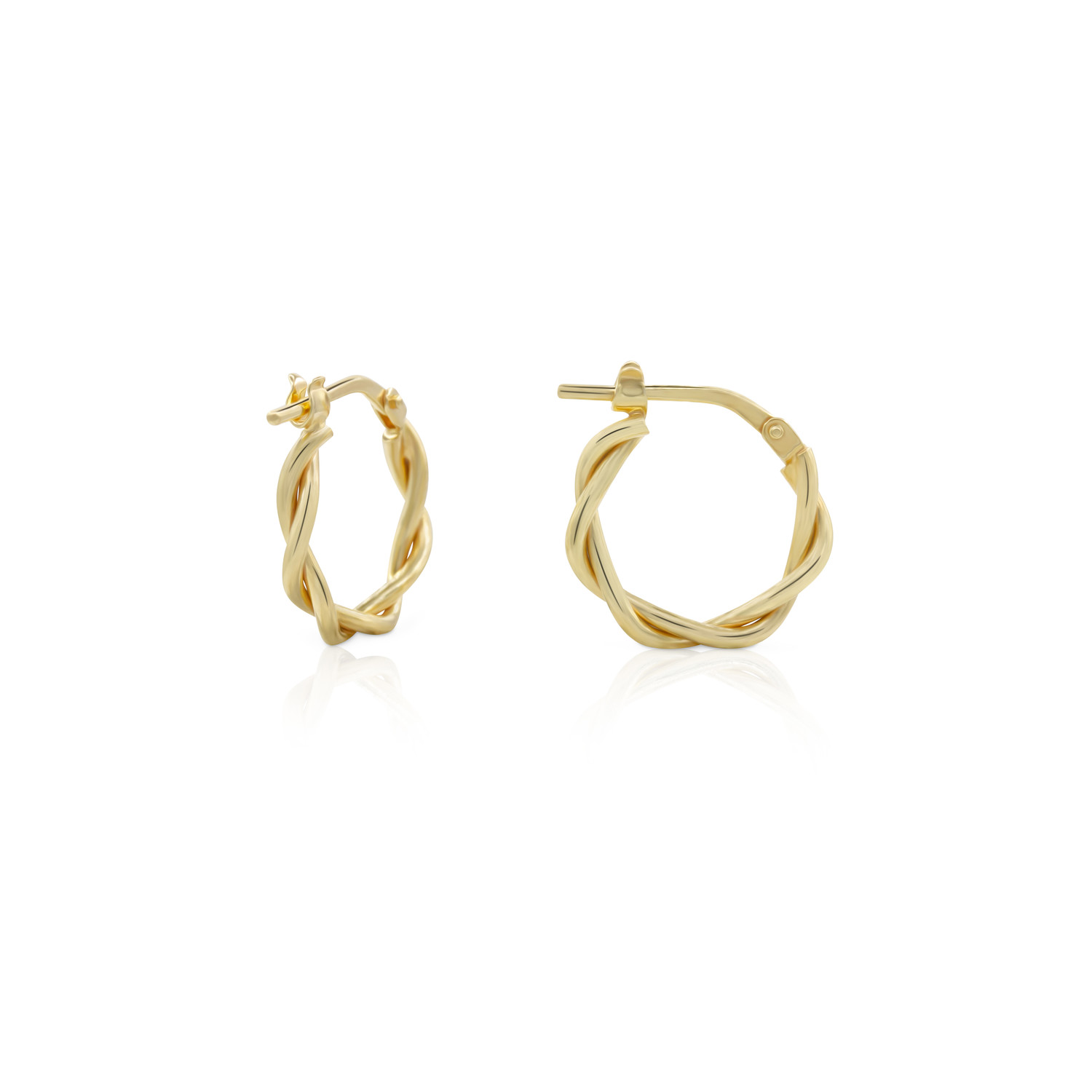 Gedrehte, zarte Creolen aus vergoldetem Silber - APRICOT room