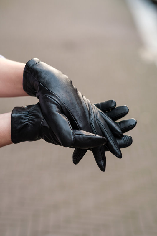 Kessler Zwarte klassieke leren handschoen