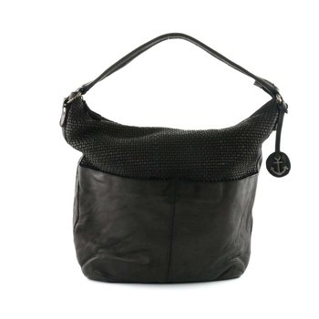 Harbour 2nd Black braided leather bag Antonia