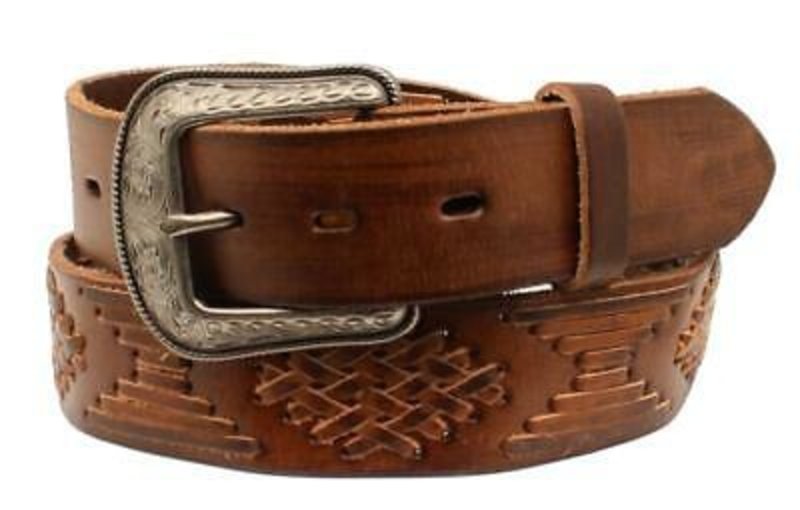 3D Belt Company Brown woven leather belt