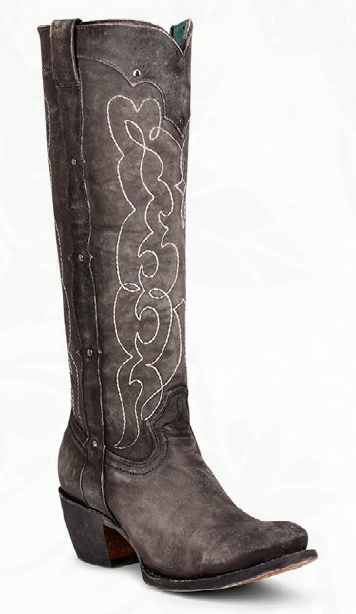 Verblinding bereik Blanco Hoge grijze cowboylaarzen | Corral | lichte stiksels | ronde neus - Boots  by M