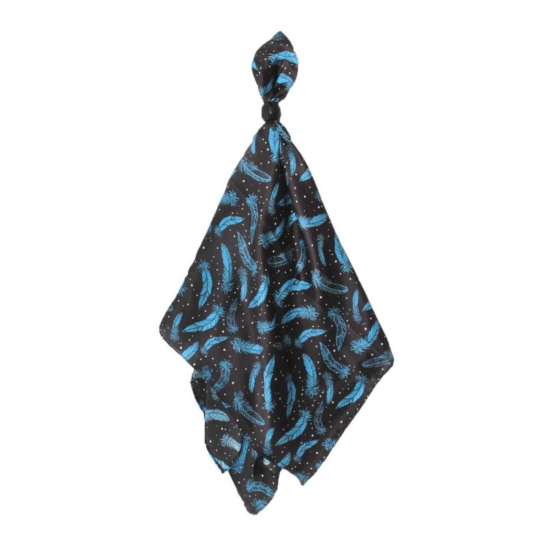 Shawl met blauwe veren