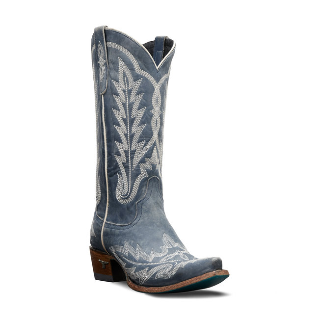 Lane Blue leather western boot