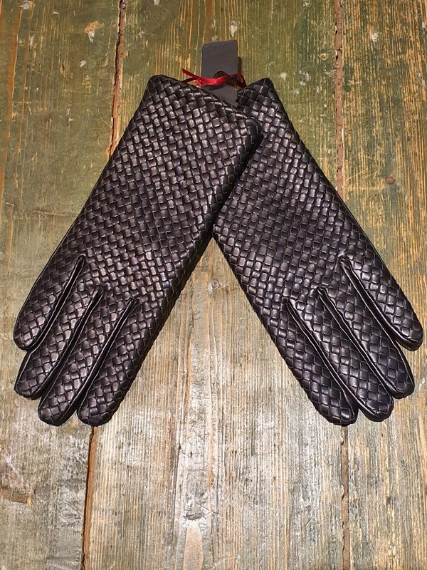 Black Woven Leather Glove | Kessler - Boots by M | Handschuhe