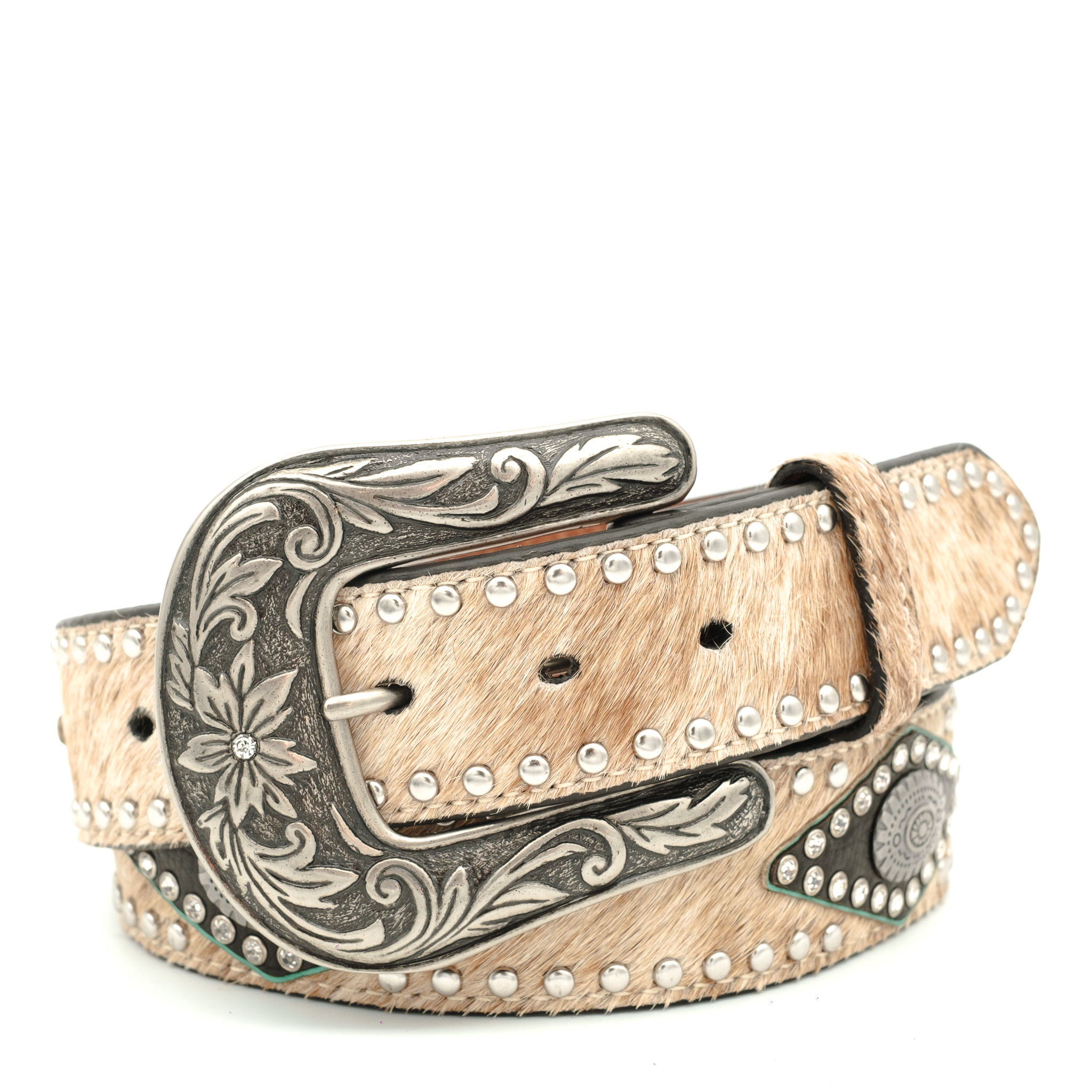 haar heelal Ambitieus Leren riem | Nocona | koeienhaar, studs en strass - Boots by M