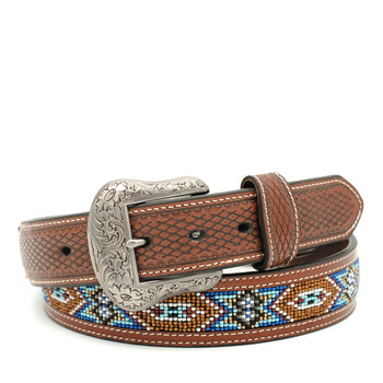 Cognac leather belt | Nocona | metal tip - Boots by M