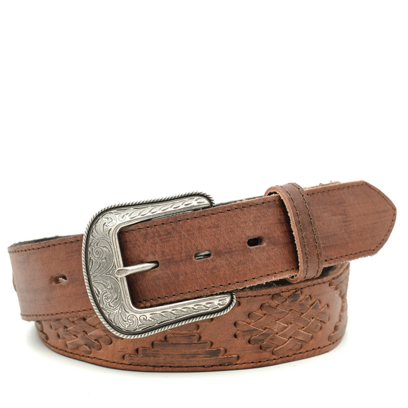 3D Belt Company Brown woven leather belt