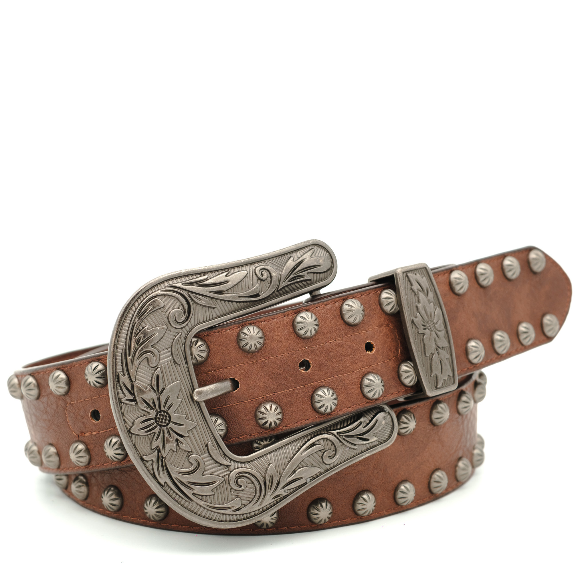 Ariat Bruine leren riem met studs