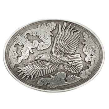 Nocona  Silver metal buckle with eagle