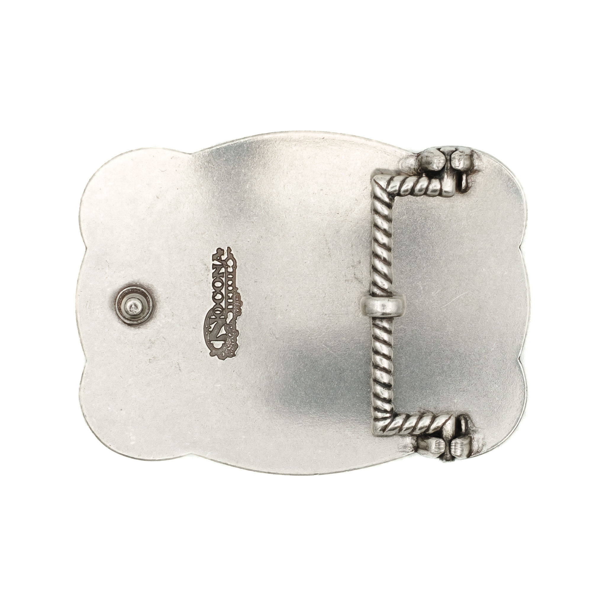 Nocona  Silberfarbene Schnalle mit Türkis und Blumen