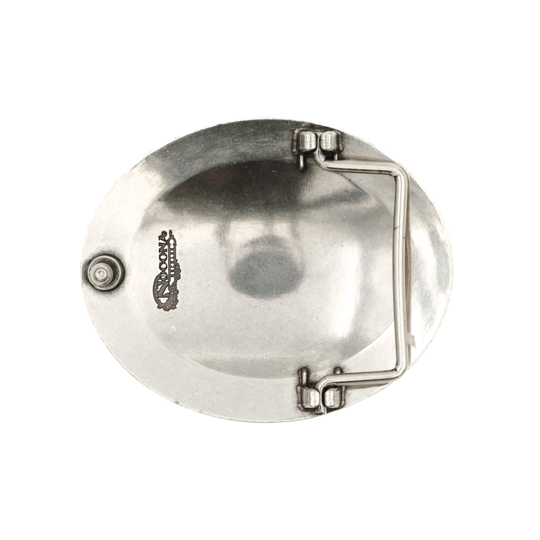 Blazin' Roxx Ovale buckle met groene steen en gekleurde strass