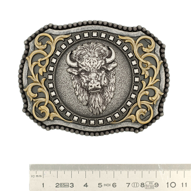 Nocona  Zilverkleurige buckle met bizon