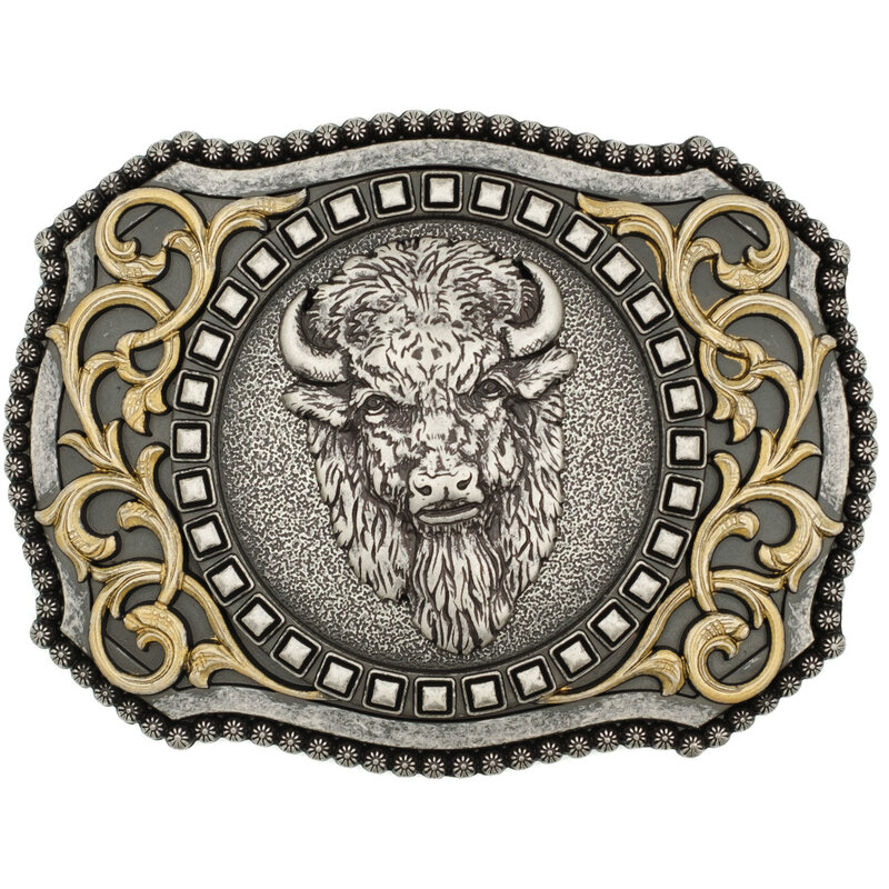 Nocona  Silver colored buckle with buffalo