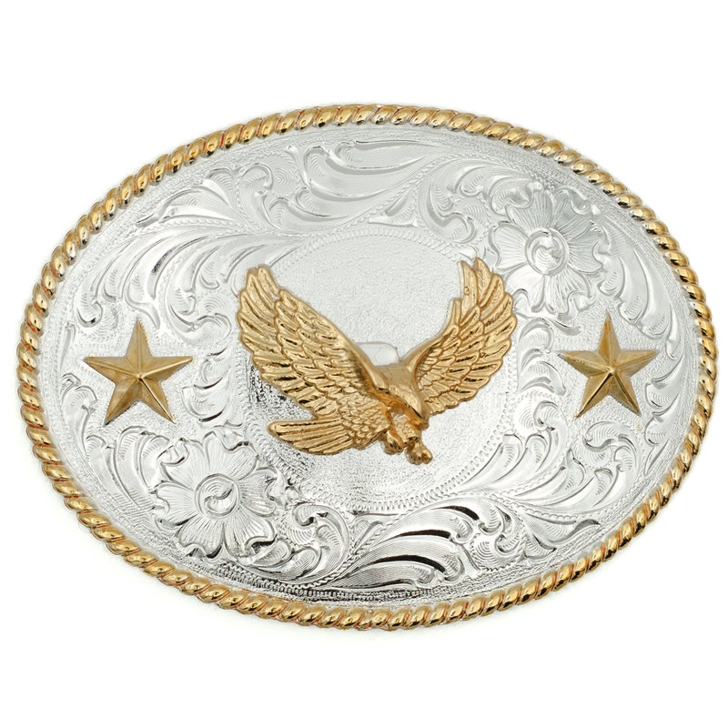 Nocona  Buckle metal with golden eagle and stars