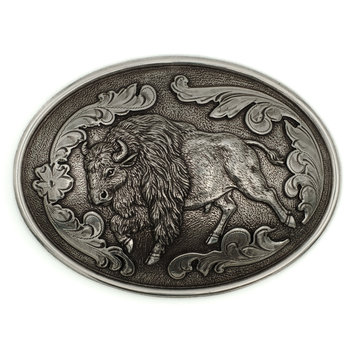 Nocona  Silver colored buckle with buffalo