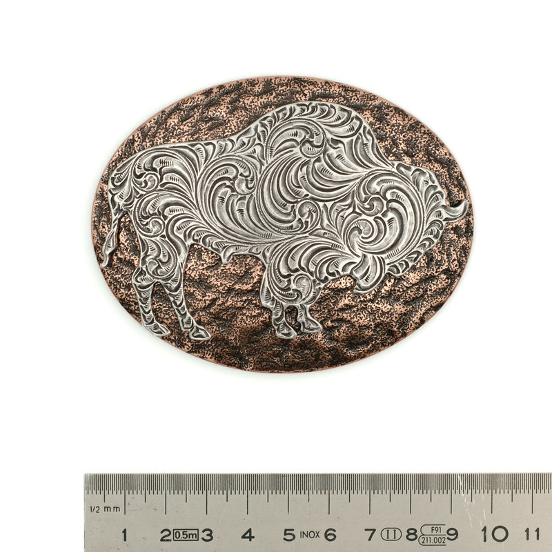 Nocona  Oval buckle with buffalo