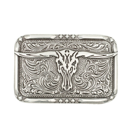 Crumrine Zilverkleurige buckle met longhorn