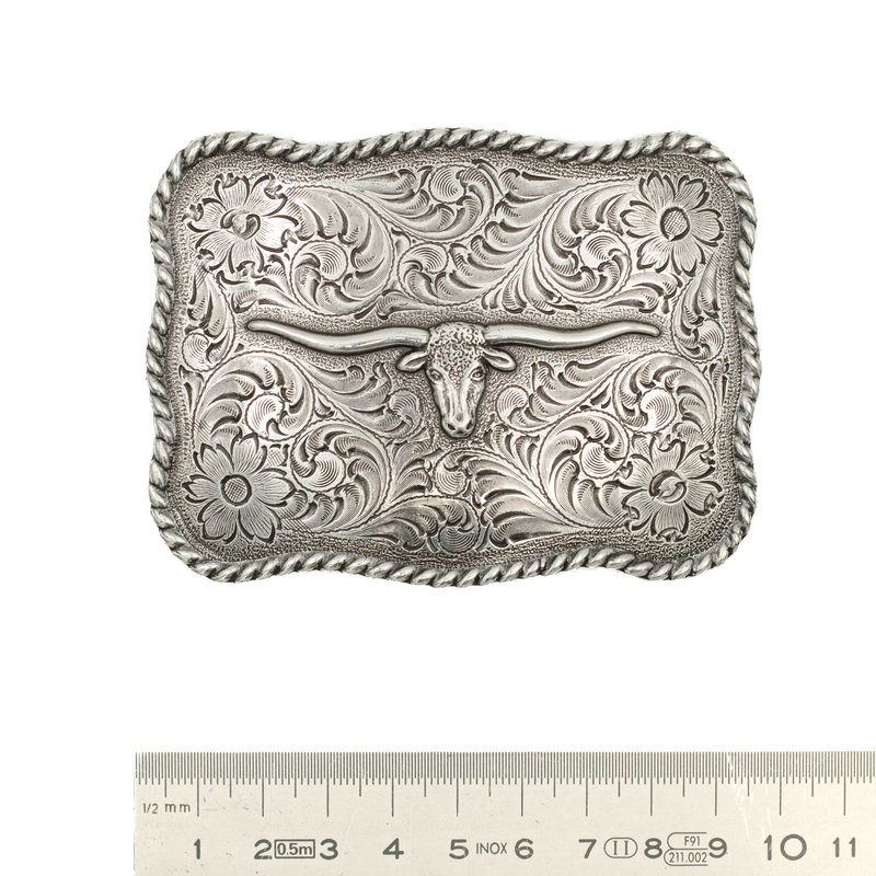 Nocona  Silver colored buckle with special details