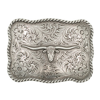 Nocona  Silver colored buckle with longhorn