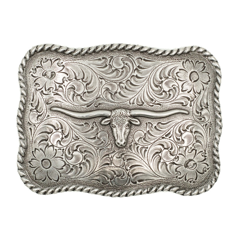 Nocona  Silver colored buckle with special details